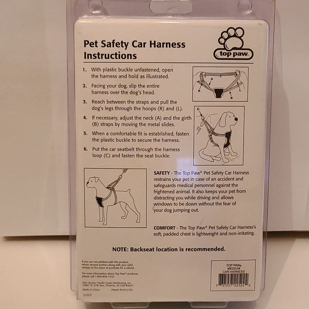 Top paw, pet safety harness. New, unopened in original box. Size Medium